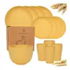 Amazon Temu Vajilla de Paja de Trigo Más Vendida Set para 6 Personas Platos Tazones Tazas 24 Piezas Set de Plato y Tazón Platos de Cena Tazones para Sopa