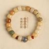 Bodhi Weathered Caramel Cheese Semillas de Bodhi con Transferencia Estilo Retro Tibetano Cuentas de Rehashing Manra de Seis Caracteres Pulsera Artística