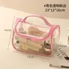 Bolsa de Almacenamiento de PVC Transparente, Bolsa Cosmética Portátil de Gran Capacidad, Neceser Portátil Impermeable de Viaje, Bolsa de Almacenamiento para Salidas