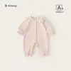 Ropa para Niños Bangxuan Ropa con Tacto de Algodón Ropa de Abrigo para Bebé Niña Otoño Manga Larga Cuello de Encaje Pelele Mono para Bebé