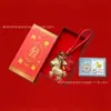 Año Nuevo del Caballo Oro Puro 999 Caballo Temático Llavero de Dinero y Colgante para Bolso Set, Decoración Dorada Personalizada para Bolso