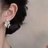 Pendientes de Botón Flor de Zirconia Perla Plata Francesa Personalidad Sencilla Versátiles Joyería de Oreja de Lujo Ligero Temperamento de Alta Gama para Mujeres