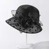 Chapéu de Pescador de Organza Respirável para Primavera e Verão Florido Estilo Coreano Novo Chapéu de Pescador com Proteção Solar Versátil e na Moda para Mulheres