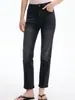 Jeans Skinny de Cintura Alta Rectos Estrechos Básicos Nuevos para Primavera y Otoño 2026 con Acabado Desgastado Vintage
