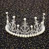 Bebé Gran Perla Gran Corona Escena Decoración de Pastel de Cumpleaños Corona de Diamante de Medio Círculo Adornos de Corona de Perla de Círculo Completo
