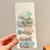 Presilhas de cabelo azuis de sereia, estrela-do-mar e concha para meninas, presilhas laterais para franja, acessórios de cabelo, grampos para cabelo solto