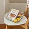 Cesta de Armazenamento Trançada de Ferro Forjado para Instagram Atacado Cesta de Armazenamento Oca para Artigos Diversos de Mesa Cesta de Armazenamento Cesta de Lanches Cesta de Frutas