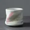 Taza de flor plisada amasada a mano de gres taza de espresso vintage taza de té de diseño de nicho cerámico para el hogar