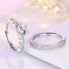 Anillo de red coreano del sur transfronterizo al por mayor combinación de diamante Mosang en forma de corazón de trémolo dos en uno anillo femenino dividido para transmisión en vivo
