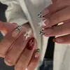 Uñas Vestibles de Patrón de Cocodrilo Estilo Francés de Venta Caliente Transfronteriza, Arte de Uñas de Estrella de Cinco Puntas, Puntas de Uñas, Piezas de Uñas Vestibles, Productos Terminados al por Mayor