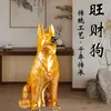 Perro de Cerámica Tang Sancai Adornos de Perro Perro del Zodiaco Decoraciones para el Hogar Decoración de Vestíbulo Perro Lobo Regalo de Inauguración