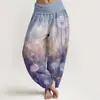Pantalones Casuales Versátiles de Moda Estilo Nuevo 3D Estampado Digital Europeo y Americano Transfronterizo Pantalones Tailandeses para Mujer de Algodón Puro Estampado Directo Pantalones Largos de Primavera y Verano