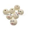 Venta al por mayor de bajo precio transfronterizo caliente 20MM cuentas de madera con cara sonriente impresa cuentas sueltas hechas a mano DIY cabeza de muñeca de cuentas joyería juguetes