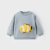 Novos estilos de outono e inverno: Moletons infantis de corte solto estilo coreano, blusas casuais e moletons com desenhos estilo coreano para crianças