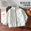 Chaqueta de Polar para Niños Otoño Invierno Color Sólido Cuello Alto Niños Niñas Uniforme Escolar Esencial Bebé Polar Adicional Top Cálido Ropa Infantil