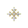 Arete de Titanio Aleación G23 Rosca Interna Tres Ojos Inclinados Diamante Único Constelación Copo de Nieve Stud para Labio Stud para Nariz Joyería para Perforaciones