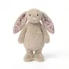 Pelúcia de Coelho Floral Coelho de Orelhas Caídas Fofo Boneca Companheiro Infantil Presente Boneca de Lançar para Casamento