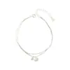 Pulsera de Doble Capa con Perlas Redondas de Transferencia Pulsera de Cadena Hueso de Serpiente con Cuentas Francesas Simples de Invierno Pulsera de Ins