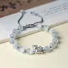 Plata Pura 999 Año del Caballo Zodiaco Caballo Pulsera de Pareja con Cuentas de Obsidiana Pulsera Ojo de Gato Diseño Original para Mujer