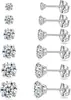 Brincos de Moda Cruzada Europeia e Americana com Zircônia Diamante de Quatro Garras 3/4/5/6/7/8/10 Brincos Suprimentos para Joias