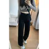 Jeans de Cintura Alta Estilo Americano para Mujer, Corte Delgado, Nuevo Invierno Retro Sueltos Versátiles Pantalones de Pierna Recta