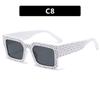 Gafas de Sol Cuadradas de Estrella Incrustadas con Diamantes Gafas de Sol Personalizadas Tendencia de Moda Popular en Internet Foto Callejera Combinan con Todo