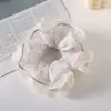 Scrunchie de renda floral, estilo pastoral de primavera, estilo casual para mulheres, elástico de cabelo versátil superdimensionado para penteados de coque, acessório de cabelo
