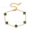 Pulsera de Acero Inoxidable de 9 mm de Venta Caliente Transfronteriza con Trébol de Cuatro Hojas Chapado al Vacío en Oro de 18k Joyería de Moda para Mujer Combinable Acero de Titanio