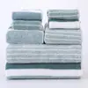 Suministro Transfronterizo de Toalla Catiónica Toalla de Baño Combinación Familiar de 8 Piezas Toalla de Terciopelo de Coral con Rayas Toalla Absorbente