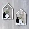Estilo Escandinavo Casa de Madera Gancho para Llaves Florero para el Hogar Planta Verde Decoración de Pared Entrada Sala de Estar Colección de Llaves de Pared