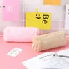 Estojo Criativo Estilo Coreano, Pequeno Estojo Octogonal de Pelúcia Fresco e Fofo para Menina, Bolsa Simples de Armazenamento com Coração de Menina para Estudante
