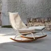 Cadeira de Balanço Reclinável Externa Varanda Casual Doméstica Preguiçoso Rattan Pequeno Sofá Conjunto de Três Peças Pátio Cadeira Única de Rattan