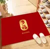 Alfombra Pacífica y Festiva, Felpudo de Terciopelo de Cristal, Absorbente de Agua, Resistente a Manchas, Antideslizante, Felpudo de Entrada Año del Dragón, Felpudo Rectangular Lavable a Mano