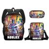 Roblox periférico mochila de poliéster de três peças estojo quadrado bolsa pequena pacote atacado