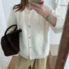 Cárdigan de punto versátil de cuello redondo estilo coreano 2026 para mujer, nuevo abrigo superior tipo suéter holgado adelgazante de otoño e invierno