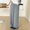 Suaves y cómodos~ Pantalones de estilo coreano, fluidos, de pierna recta para mujer, de cintura alta, con cordón, corte holgado, efecto adelgazante, casual y deportivos, adecuados para otoño e invierno