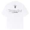 Camiseta Corta de Marca Nacional de Moda Estilo Retro Americano Bordado de Letras con Perlas para Hombre, Verano Diseño Holgado Top para Pareja