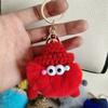 Peluche de Bola de Carbón Pequeña de Piel de Conejo Rex Real Colgante de Elfo Llavero de Coche Adorno Muñeca Montada en Coche Estilo Lindo Hecho a Mano