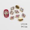 Acessórios para Unhas Estilo Japonês de Comércio Exterior, Ornamentos de Diamante Retrô, Sapatilhas Estilo Ano Novo com Fundo Plano, Coração de Pêssego Envolto com Diamantes, Acessórios de Liga Metálica Atacado