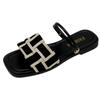 Sandalias de Dos Usos Estilo Chanel Mujer Verano 2025 Nuevo Estilo Francés Elegante Hada con Falda Sandalias Romanas Planas