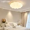 Lámpara de techo estilo crema para protección ocular, luz de dormitorio, luz LED para dormitorio principal, luminaria con forma de nube para habitación infantil, ha sido conectada a la aplicación Mi Home