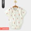 Pelele de bebé de verano fino de algodón puro, mono triangular de manga corta con hassel, ropa de escalada para recién nacidos, pijamas de verano