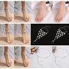 Europa y Estados Unidos pulsera de tobillo de estrella de mar de diamante flash transfronteriza pulsera de tobillo de perla blanca pulsera de tobillo de pedrería pulsera de tobillo de playa calzado para pies descalzos juego de 12 piezas