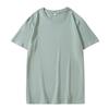 2025 Algodão de Fibra Longa de Xinjiang 180g Gola Redonda Camisetas de Manga Curta Unissex Cor Pura Versátil Roupa Casual de Manga Curta Atacado