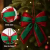 Adorno de Lazo Navideño de Terciopelo Cruzado Estilo Europeo Decoración de Árbol de Navidad Lazo Adorno para Escena de Ventana