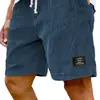 2026 Nuevo Estilo Transfronterizo Rayas Gruesas Etiqueta Negra Verano Pantalones Cortos Casuales Retro de Pana para Hombre Transpirables Modernos de Cinco Puntos