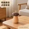 Portapalillos creativo de hongo transfronterizo, decoración de mesa de cocina para el hogar de madera, bonita caja de almacenamiento de palillos, estilo antiguo chino