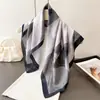 Bufanda de Seda Estampada en Degradado de Alta Gama Estilo Coreano, Pañuelo Cuadrado de Seda Artificial, Bufanda Versátil para el Cuello, Pañuelo Cuadrado Pequeño, Pañuelo para la Cabeza, Bufanda para Mujer