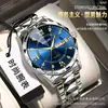 Bestseller de comercio electrónico transfronterizo: reloj de hombre con doble calendario luminoso, aleación de alta gama con detalles de diamantes, reloj de cuarzo de negocios no mecánico