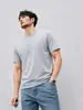 Camiseta de Manga Corta para Hombre 7A Antibacteriana/Seda de Morera Verano Amoníaco Líquido Sensación Fresca Transpirable Cuello Redondo Cómoda Casual Alta Gama